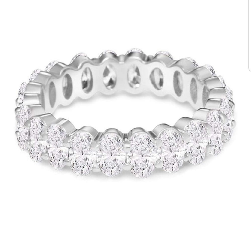 18k Oval Swarovski eternity band rings - Picture 2 of 11